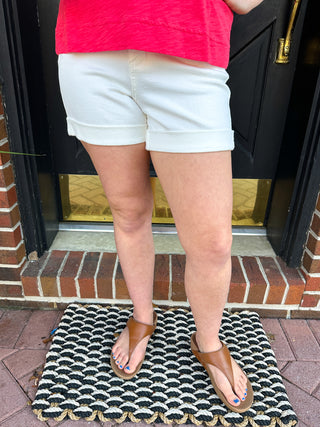 Judy Blue White Cuff High Rise Shorts
