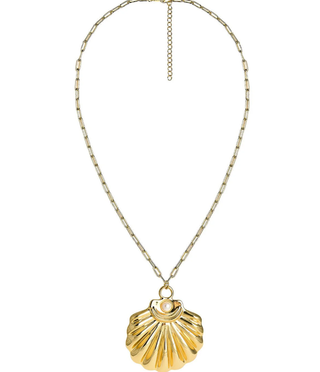 Lisi Lerch Ashley Large Gold & Pearl Shell Charm Necklace