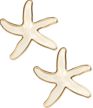 Lisi Lerch White Acrylic Starfish Earrings