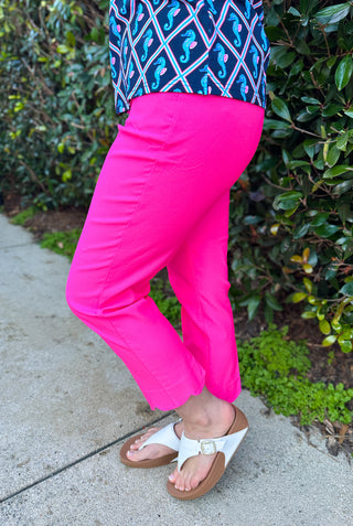 Lulu B Bangladine Bright Hot Pink Scallop Capri BLD1578