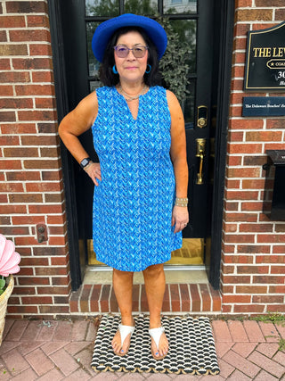Lulu B Blue Chevron UPF 50+ Open Cut Dress Lulu B Blue Chevron UPF 50+ Open Cut Dress
