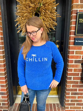 Lulu B Blue Chillin Chenille Sweater