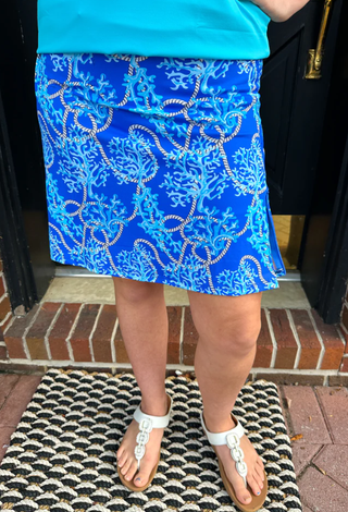 Lulu B Blue Corals UPF 50+ Zip Skort