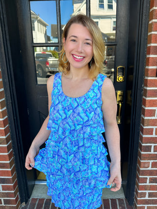 Lulu B Blue Snake Cha Cha Skort