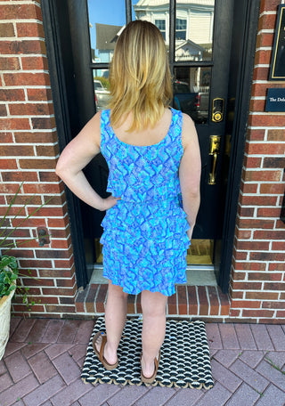 Lulu B Blue Snake Cha Cha Skort