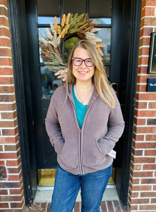 Hooded chenille sweater shop