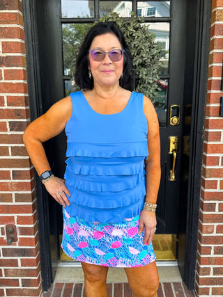 Lulu B Cha Cha Clear Bright Periwinkle Tank