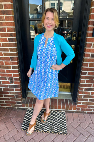 periwinkle dress casual Periwinkle Blue Embroidered Tiered Dress