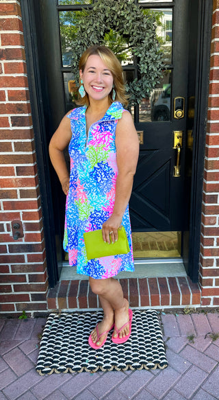 Lulu B Corals Sleeveless Zip Swing Dress