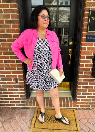 Lulu B Hot Pink Linen Jacket Blooming Boutique Lulu B Hot Pink Linen Jacket Blooming Boutique