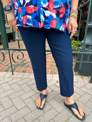 Lulu B Navy Bangladine Contemporary Capris