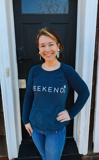 Lulu B Navy Weekend Chenille Sweater