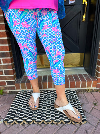 Lulu B Trellis Flower Print Leggings