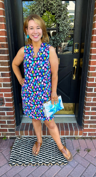 Lulu B Wine Scallop V-Neck & Hem Dress