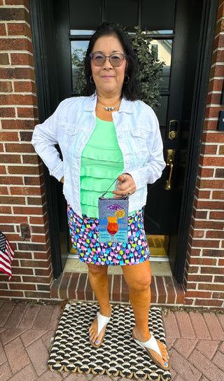 Lulu B Wine Zip Skort