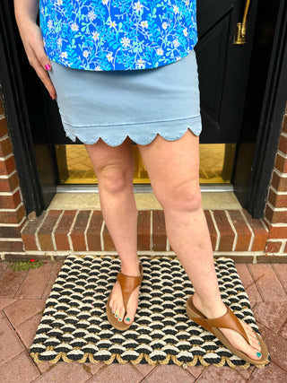 Lulu Scallop Light Denim Skort