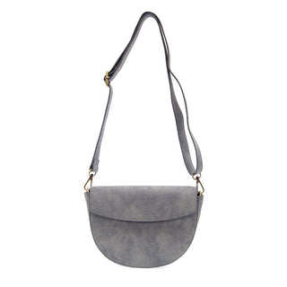 Luna Crescent Braided Grey Crossbody Handbag