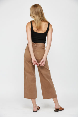 Mica Tiramisu Cropped Wide Leg with Front Pocket Jeans