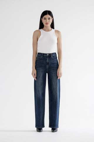 Mica Super High Waist Straight Leg Loose Fit Jeans