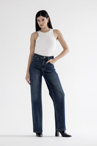 Mica Super High Waist Straight Leg Loose Fit Jeans
