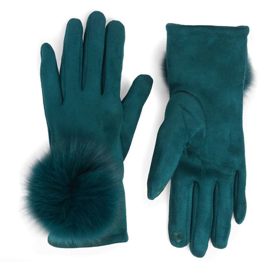 Coco and Carmen Microsuede Touchscreen Gloves - Bistro Green