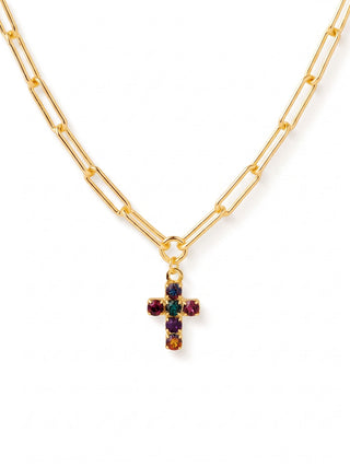 Sorrelli Royal Jewels Carly Cross Pendant Necklace