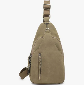 Nikki Dual Compartment Sling Bag - Olive