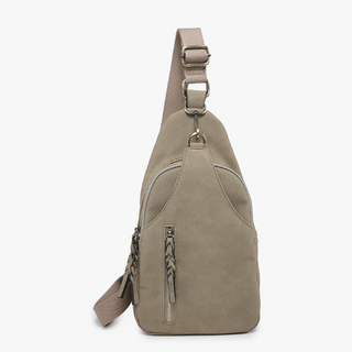 Nikki Dual Compartment Sling Bag - Tan