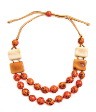 Noelia Orange & Ivory Necklace