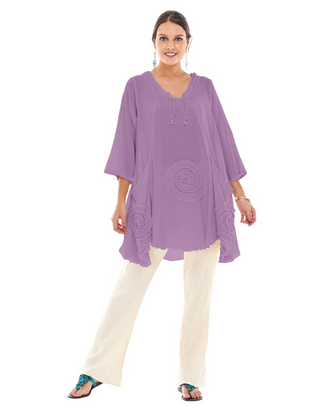 Oh My Gauze Circles Tunic Orchid