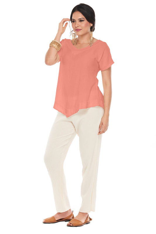 Oh My Gauze Venice Top Peach at Blooming Boutique