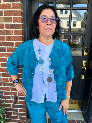 Oh My Gauze Ronie Top Washed Peacock