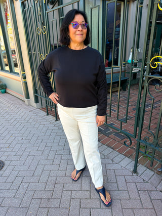 Olivia by Habitat Black Ruched Long Sleeve Top