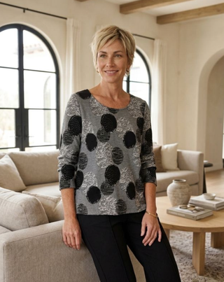 Olivia by Habitat Dot Jacquard Scoop Neck Top Ivory