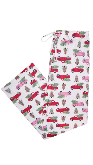 Red & Pink Christmas Truck Lounge Pants