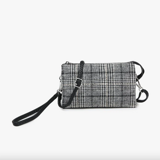 Riley Vegan Crossbody - Grey Plaid