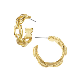 Susan Shaw Chain Hoop Earrings