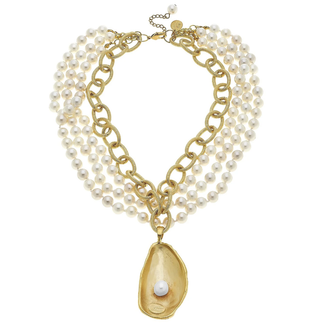 Susan Shaw Multi Strand Oyster Necklace