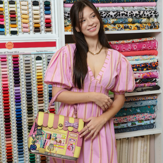 Vendula London Sewing Shop Raspberry Edition Grace Top Handle Bag