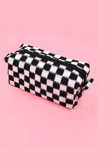 Checker Gingham Makeup Cosmetic Pouch Bag