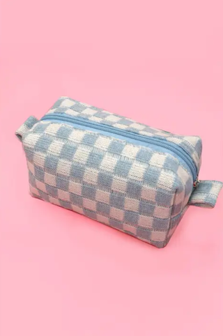 Checker Gingham Makeup Cosmetic Pouch Bag
