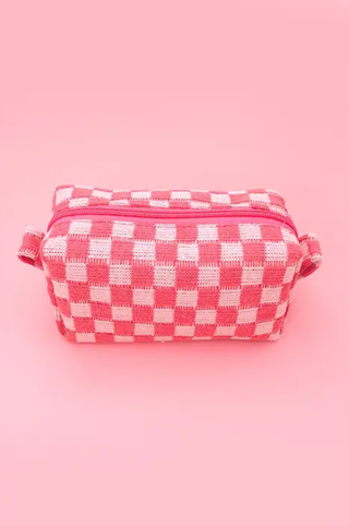 Checker Gingham Makeup Cosmetic Pouch Bag