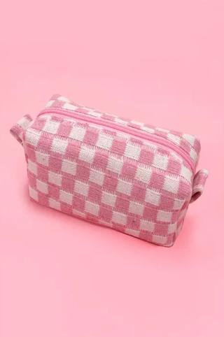 Checker Gingham Makeup Cosmetic Pouch Bag