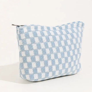 Travel Gingham Checker Makeup Cosmetic Pouch Bag