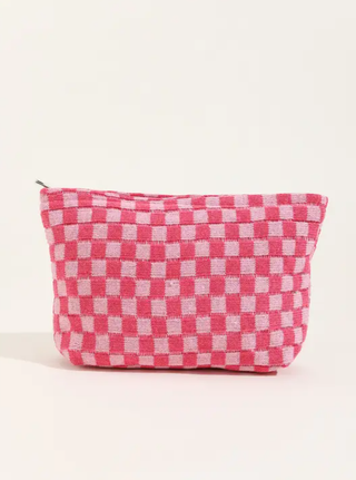Travel Gingham Checker Makeup Cosmetic Pouch Bag