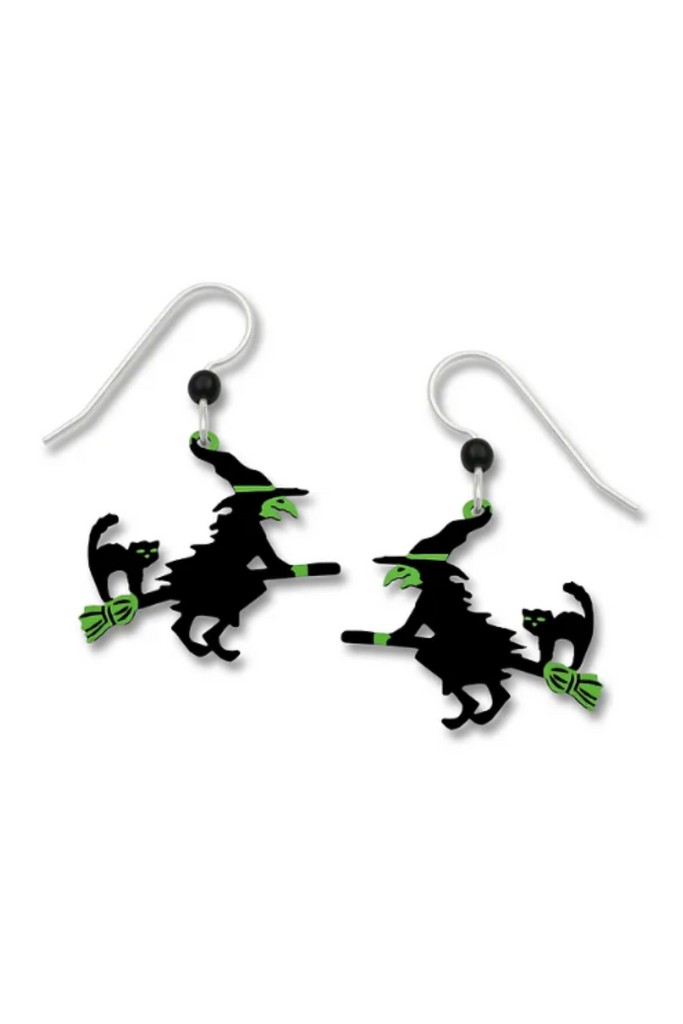 Sienna Sky Black and Green Witch Earrings
