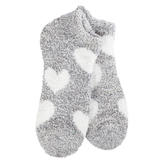 World's Softest Socks Quarter Socks Silver Hearts
