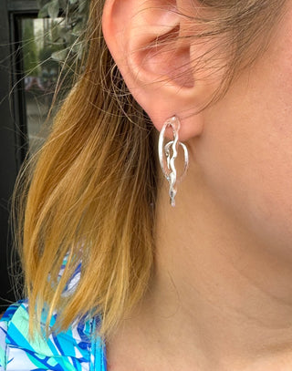 Silver Double Hoop Earrings