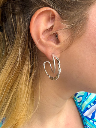 Silver Double Hoop Earrings