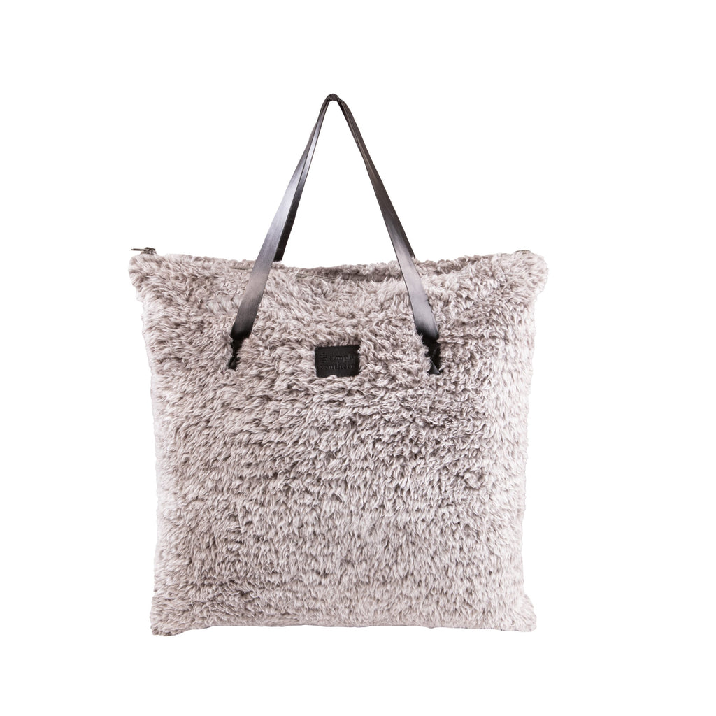 Simply Southern Grey Fuzzy Blanket Tote